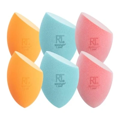 Abbildung von Real Techniques Schwämme zum Mischen von Make up, Miracle Complexion, Powder und Airblend Sponges, Backen, zur Verwendung mit Foundation Puder, 6er Pack