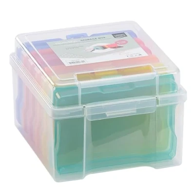 Abbildung von Vaessen Creative Farbige Staubox mit 6 Boxen, 21 x 18,5 14 cm