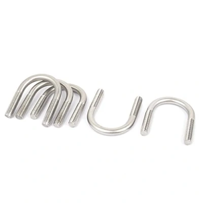 Abbildung von sourcing map 5Stk M6 304 Edelstahl U Form Bügelschraube Verschluss für 22mm Rohrdurchmesser