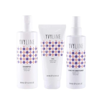 Abbildung von Yvyline Produktset für lockiges Haar Shampoo + Gel Leave In Conditioner Curly Girl System 3 teiliges Set, Stufenwaschen und Definition
