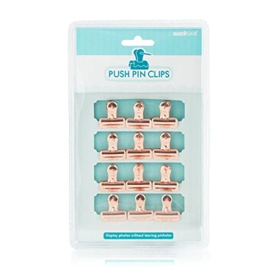 Abbildung von Suck UK Push Pins in Rotgold Stecknadel mit Klemme Pinnwand Pinnwandpins Dokumentenklemme Vielzweckklammer Briefklemme Pinnnadel Reißzwecke Nadel Bulldog Clips Reißnägeln Fotos