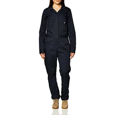 Abbildung von Dickies Damen Langarm Overall aus Baumwoll Twill Arbeitsoverall, Dunkles Marineblau, Medium
