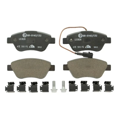 Abbildung von ATE Ceramic 13.0470 3826.2 Bremsbelagsatz inkl. Verschleißwarnkontakt mit Bremssattelschrauben Zubehör FIAT: Fiorino III Box Body / Estate
