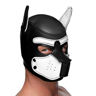 Abbildung von Spike Puppy Bdsm Hood Schwarz/weiß