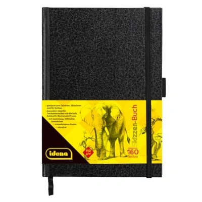 Abbildung von Idena 63143 Skizzenbuch , A5, blanko, 80 Blatt, 110 g/m², Hardcover in schwarz, 1 Stück