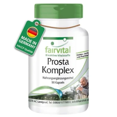 Abbildung von Fairvital Prosta Komplex VEGAN HOCHDOSIERT 90 Kapseln mit Selen, Zink, Sägepalme, Lycopin, Beta Sitosterol &amp; Opuntia
