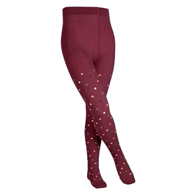 Abbildung von FALKE Unisex Kinder Strumpfhose Multidot K TI Baumwolle dick gemustert 1 Stück, Rot (Ruby 8830), 80 92