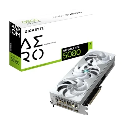 Abbildung von Gigabyte GeForce RTX 5080 AERO OC SFF 16G Grafikkarte 16 GB GDDR7, 256 Bit, PCI E 5.0, 2730MHz Core Clock, 3 x DisplayPort, 1 HDMI, GV N5080AERO 16GD