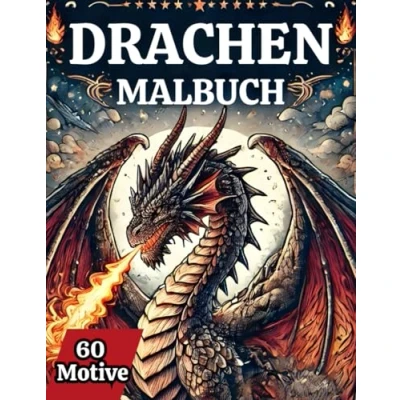 Abbildung von Mystische Drachen: Kunstvolles Malbuch für kreative Köpfe: 50 faszinierende Drachen Malvorlagen zur Stressbewältigung und Entspannung Erwachsene ... Haustiere, exotische Tiere mehr!)