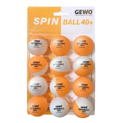Abbildung von GEWO SPINBALLS Tischtennisbälle 40+ Plastik Tischtennis Bälle mit Naht Ping Pong für das Spin Training 12 hochwertige Trainings zweifarbig, mm