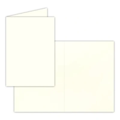 Abbildung von 25x Falt Karten DIN A6 in Natur Weiß Blanko Doppel 250 g/m²