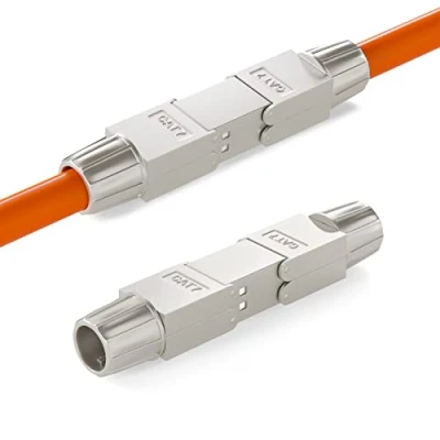 Abbildung von HB DIGITAL 2x Cat.7 LSA werkzeugloser Netzwerkkabel verbinder CAT 7 STP feldkonfektionierbare Kupplung Adapter Verlängerung für LAN Verlegekabel Ethernet Installationskabel