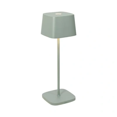 Abbildung von Zafferano, Ofelia Lampe, Kabellose, Wiederaufladbare Tischlampe mit Touch Control, Auch für den Außenbereich Geeignet, Dimmer, 2200 3000 K, Höhe 29 cm, Farbe Salbei