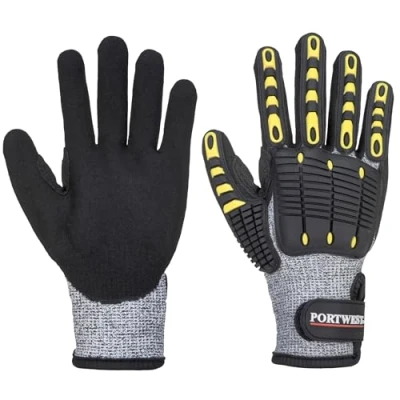 Abbildung von Portwest Anti Heat Cut Stoss Schutz Handschuh, Größe: M, Farbe: Grau/Schwarz, A722G8RM