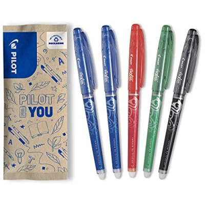 Abbildung von PILOT FriXion Point, radierbarer Tintenroller, 5er Set (Blau, Rot, Grün, Schwarz)