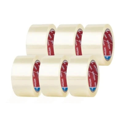 Abbildung von GRIFEMA GA4003 6, 6 Stück Geräuscharmes Paketklebeband, Paketband für Versand, Umzug und Lagerung, Transparent Verpackungsband, 10,5 cm x 5 cm, 66m