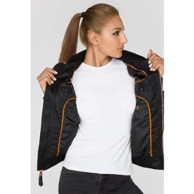 Abbildung von Alpha Industries Bomberjacke, Damen, Größe: Large, Black/copper