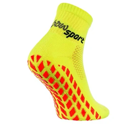 Abbildung von Rainbow Socks Damen Herren Neon Sneaker Sport Stoppersocken 1 Paar Gelb Größen 42 43