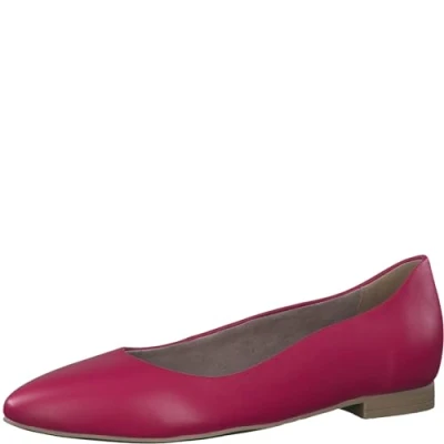 Abbildung von Tamaris Damen Ballerinas Leder Blockabsatz; FUXIA LEATHER/pink; 37 EU