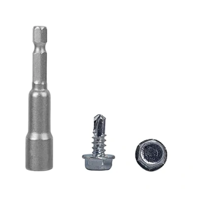 Abbildung von 100 Stück DIN 7504 K Stahl verzinkt 4,8 x 13 mm Schrauben selbstbohrende Blechschraube Sechskantscheibe selbstschneidend (100, mm)