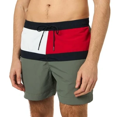 Abbildung von Tommy Hilfiger CORE FLAG Badeshorts, Herren, Größe: Small, Stonewash green