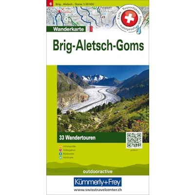Abbildung von Kümmerly+Frey Wandertourenkarte 6 Brig, Aletsch, Goms 1:50.000: Mit 33 Tourenvorschlägen, Wetterfest inkl. Höhenprofil &amp; Zeitangabe pro Tour (Kümmerly+Frey Touren Wanderkarten, Band 6)
