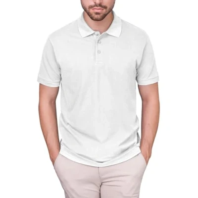 Abbildung von HRM Herren Luxury Polo, weiß, Gr. M I Premium Polo Shirt aus 100% Baumwolle Basic Polohemd bis 60C farbecht waschbar Hochwertige &amp; nachhaltige Bekleidung