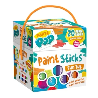 Abbildung von CRAZY POP Bleistifte für verschiedene Oberflächen ideal zum Ausmalen, Dekorieren und Personalisieren schnell trocknend fleckenfrei leicht zu greifen reinigen Box mit 20 Stiften