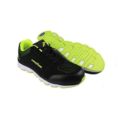 Abbildung von Goodyear Männer Frauen Unisex Arbeitskleidung Sport Comfort Sole Composite Metal Free Safety Toe &amp; Midsole Arbeitssicherheit Trainer S1P SRA, Schwarz / Grün, 41 EU