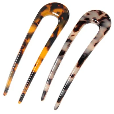 Abbildung von 2 Stück French hair pin Französische Haarnadeln u förmige Haarnadel groß twist für Damen Styling Haar Accessoires