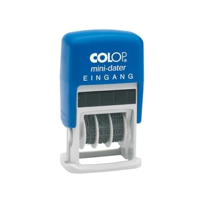 Abbildung von Colop S160/L1 MiniDater 5 x 25 mm, 4 mm Kissen rot/blau Eingang, 7 2 cm