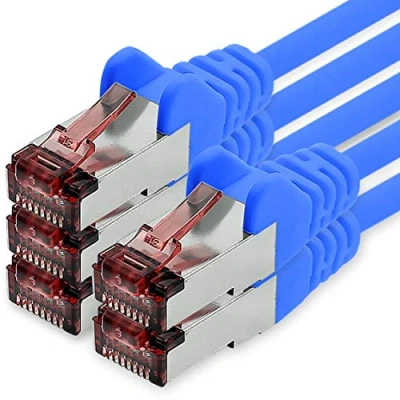Abbildung von Netzwerkkabel Cat.6 10m blau 5 x Ethernetkabel Lankabel Cat6 Lan Netzwerk Kabel Sftp Pimf Patchkabel 1000 Mbit s