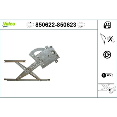 Abbildung von Valeo Fensterheber vorne links elektrisch ohne Elektromotor mit Komfortfunktion 850622 TOYOTA: Avensis II Station Wagon