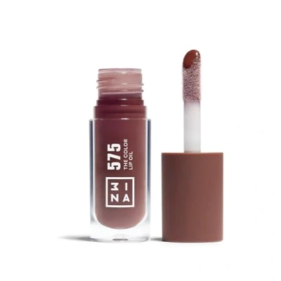 Abbildung von 3INA MAKEUP The Color Lip Oil 575 Braun Gloss mit Hyaluronsäure 24h Feuchtigkeit Balm für Trockene Lippen Hochglänzende Lippenöl Volumengebende Lippenstift Vegan Cruelty Free