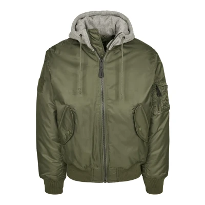 Abbildung von Brandit Hooded Übergangsjacke, Herren, Größe: Small, Olive/grey