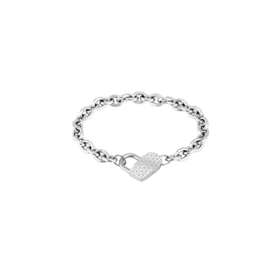 Abbildung von BOSS SS Chain Bracelet WITH Stamped Monogram Heart Armband, Damen, Größe: One Size, Sliver