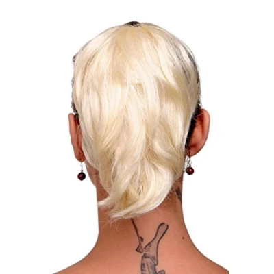 Abbildung von WIG ME UP Haarteil Zopf Extension Blond Platinblond kurz wilder Look Befestigung mit Butterfly Klammer 20 cm T6545 613