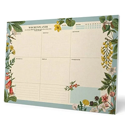 Abbildung von Kokonote Wochenplaner Tischkalender Block A3 Kalender Planer Botanical auf Deutsch Tischplaner ohne Datum Schreibtischunterlage Papier