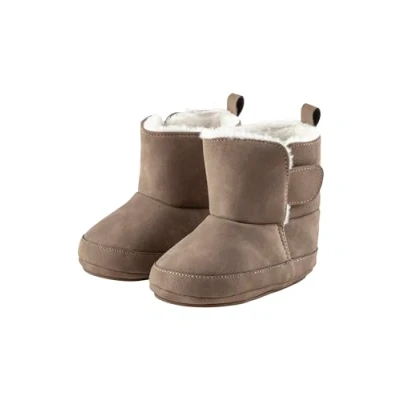 Abbildung von Sterntaler Babyschuh aus Kunstleder mit Klettverschluss und rutschfester Sohle, Unisex gefüttert Teddyflausch langlebigem Material, braun, 20
