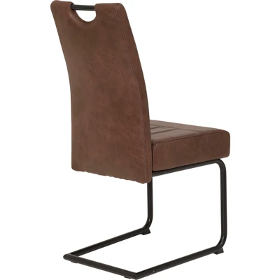 Abbildung von Hela Tische, 2er Set Esszimmerstuhl Schwingstuhl Betty, Bezug Mikrofaser Brau, Metsallgestell Schwarz, Lehne mit Griff