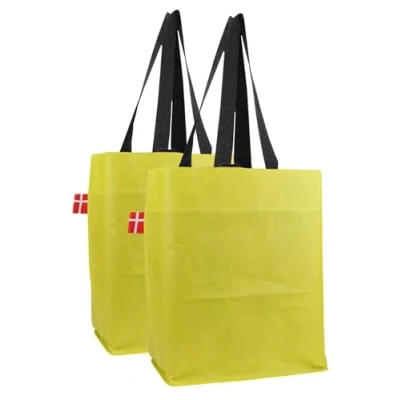 Abbildung von BikeZac 2.0 von COBAGS FAHRRADTASCHE Clip On EINKAUFS Tasche Fahrrad Einkaufstasche Gepäckträger Einkaufswagen Wiederverwendbar Recycling Gelb Simply Mustard 2 x