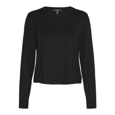 Abbildung von Vero Moda Vmsilje O NECK Short Strickpullover, Damen, Größe: XS, Black