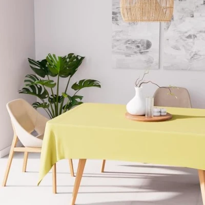 Abbildung von Soleil d&#039;ocre, Nappe Anti t ¢ Ches Rechteck 160x270 cm Alix Grün Zitrone