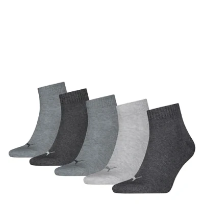 Abbildung von PUMA Unisex Plain Quarter, Anthraci/l Mel Grey/m Grey New, 35/38 (5er Pack)