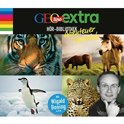 Abbildung von GEOlino extra Hör Bibliothek Abenteuer Tierreich: Die Box: spannende Welt der Tiere, Seltene Arten, Pferde, Raubtiere (Die Themenboxen, Band 2)