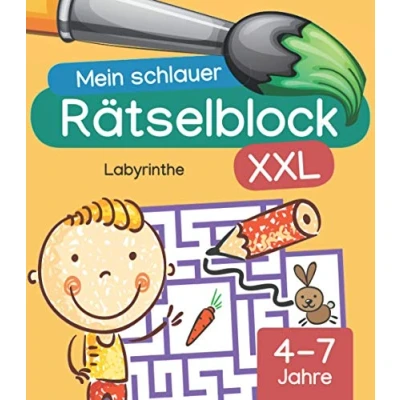 Abbildung von Mein schlauer Rätselblock XXL: Labyrinthe: Finde den Weg aus dem Labyrinth. für Jungen und Mädchen ab 4 Jahren. Kindergarten Vorschulalter.