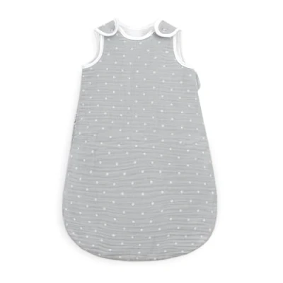 Abbildung von Ehrenkind® Musselin Babyschlafsack 2.5 TOG 100% Bio Baumwolle Grau mit Punkten Baby Schlafsack 62/68 Oeko Tex zertifiziert