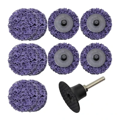 Abbildung von Merryland CSD Scheibe 50mm Farbe Rost für Stabschleifer, 50 mm Lila Reinigungsscheibe Entroster Metall Stahl Grobreinigungsscheibe Grobschleifscheibe 10 Stück Mit 6mm Schaft, DGTA012C1