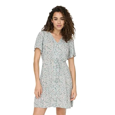 Abbildung von ONLY Onlevida S/S Short NOOS Freizeitkleid, Damen, Größe: XS, Gray mist