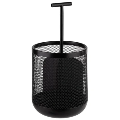 Abbildung von APS 11755 Besteckbehälter DART, Metall, Ø 12 cm, Höhe 25 möbelschonende Unterseite, 3 Fächer, schwarz